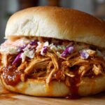 Slow Cooker BBQ Pulled Chicken Sandwiches