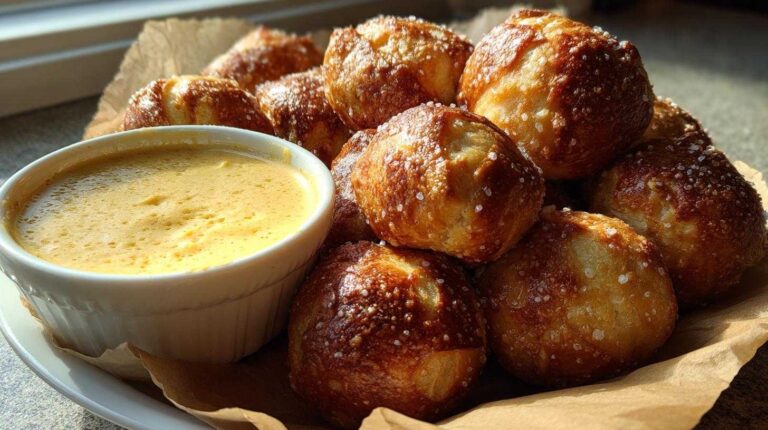 Soft Pretzel Bites with Beer Cheese Dip