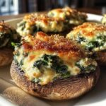 Spinach Artichoke Stuffed Mushrooms