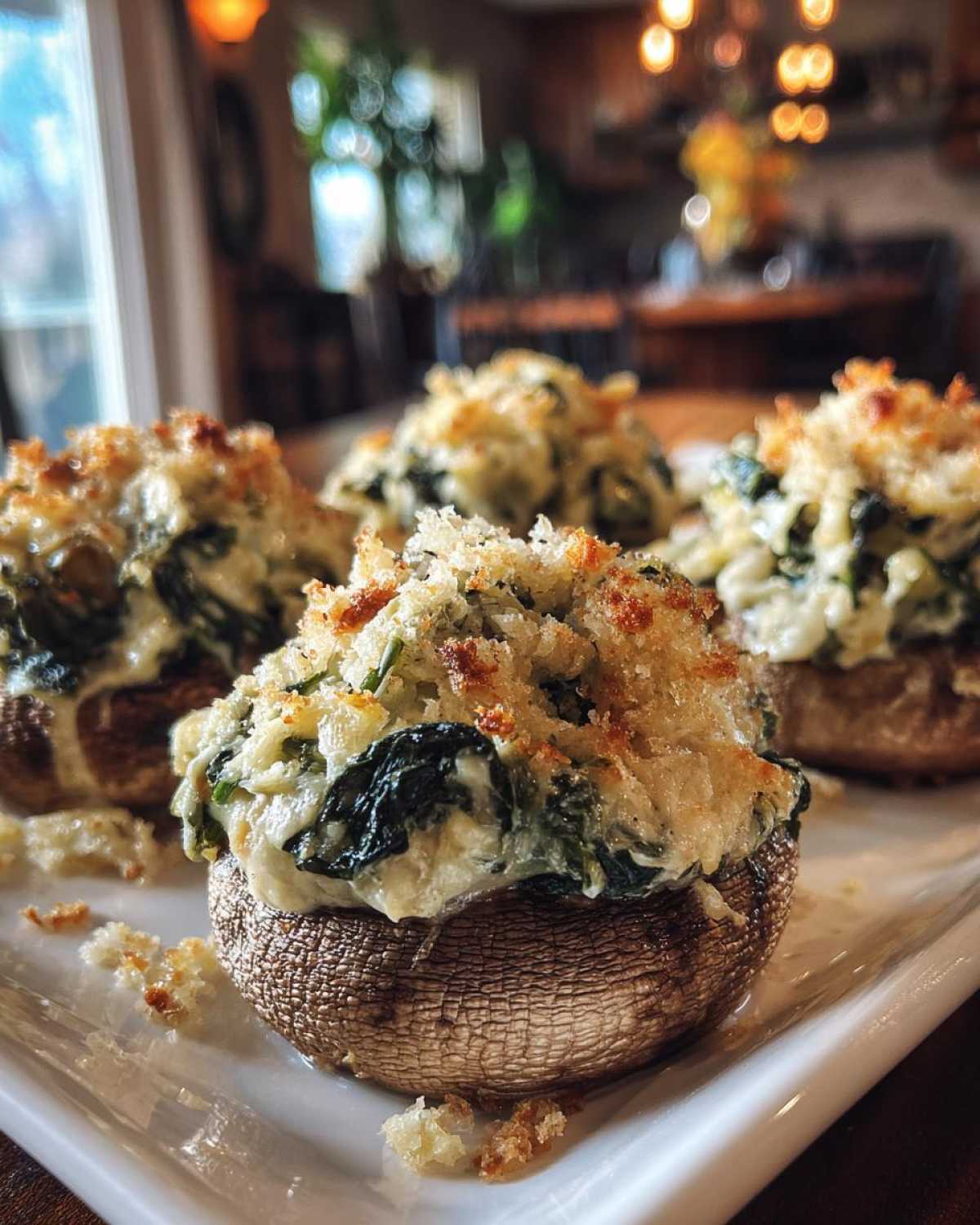 Spinach Artichoke Stuffed Mushrooms - detail 2