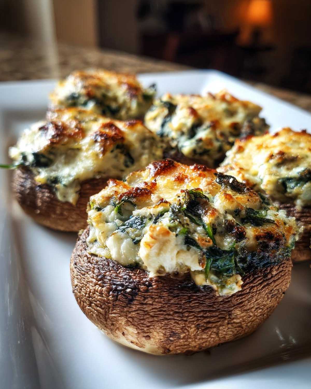 Spinach Artichoke Stuffed Mushrooms - detail 3