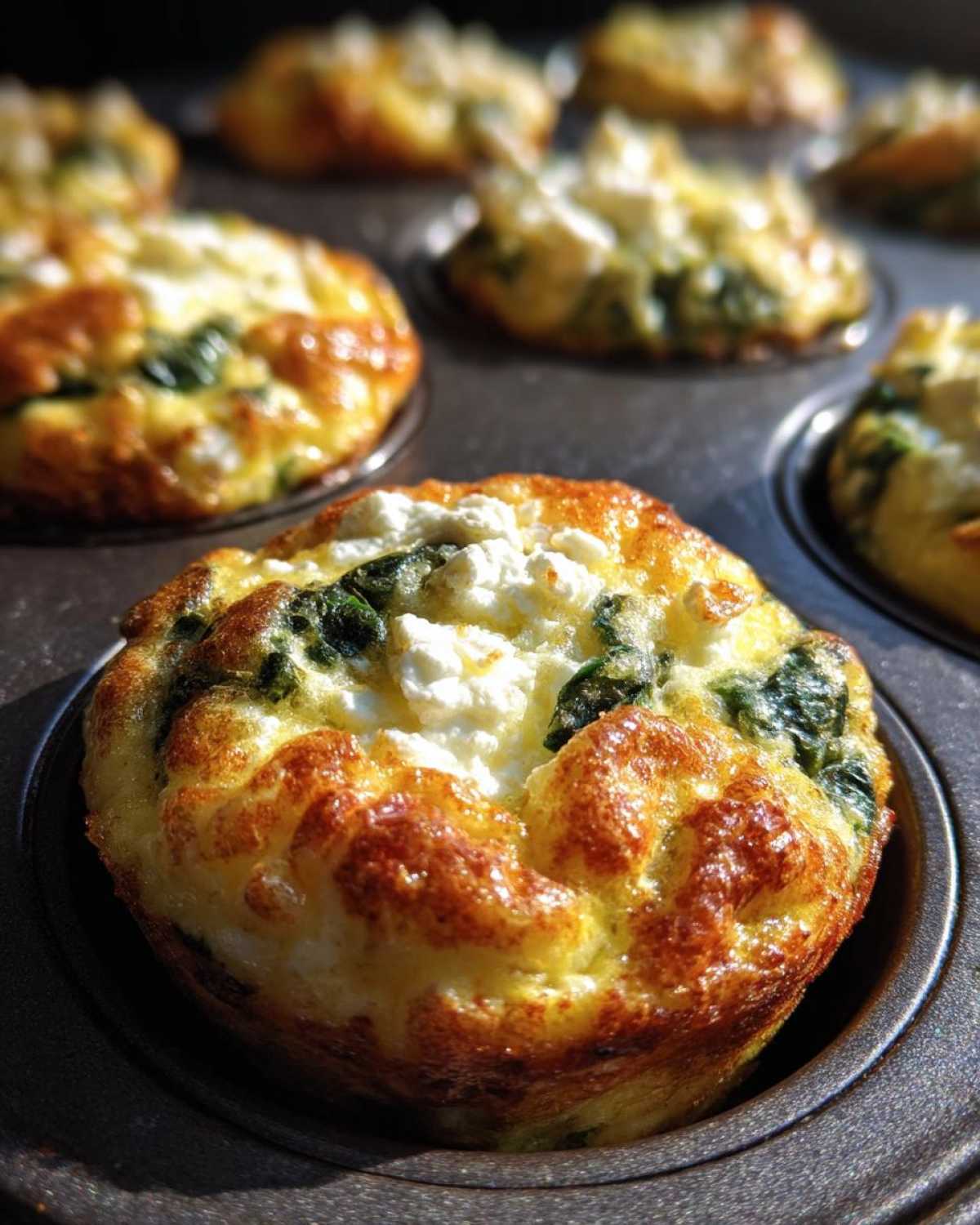 Spinach Feta Egg Muffins - detail 1