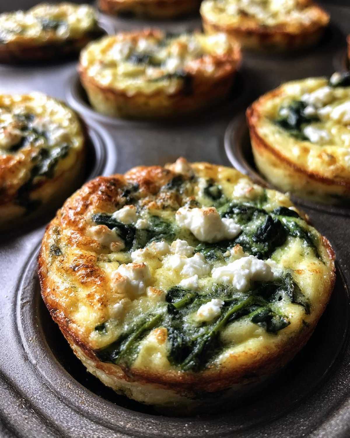 Spinach Feta Egg Muffins - detail 2
