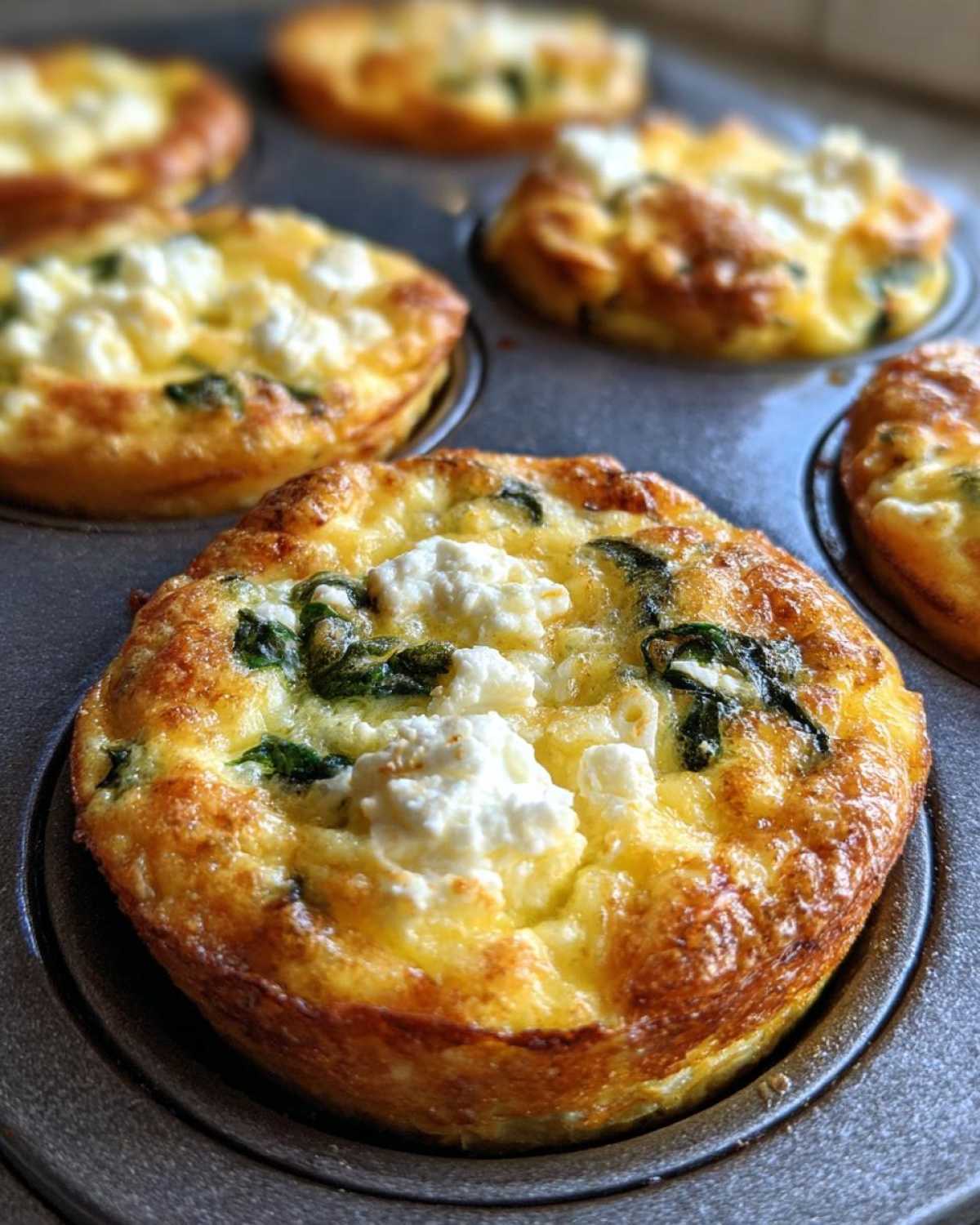 Spinach Feta Egg Muffins - detail 3