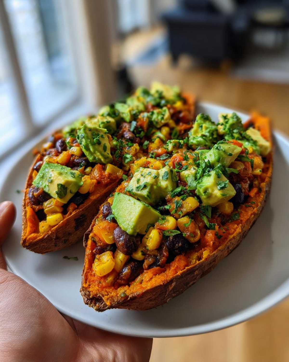 Stuffed Sweet Potatoes with Black Beans & Avocado - detail 2