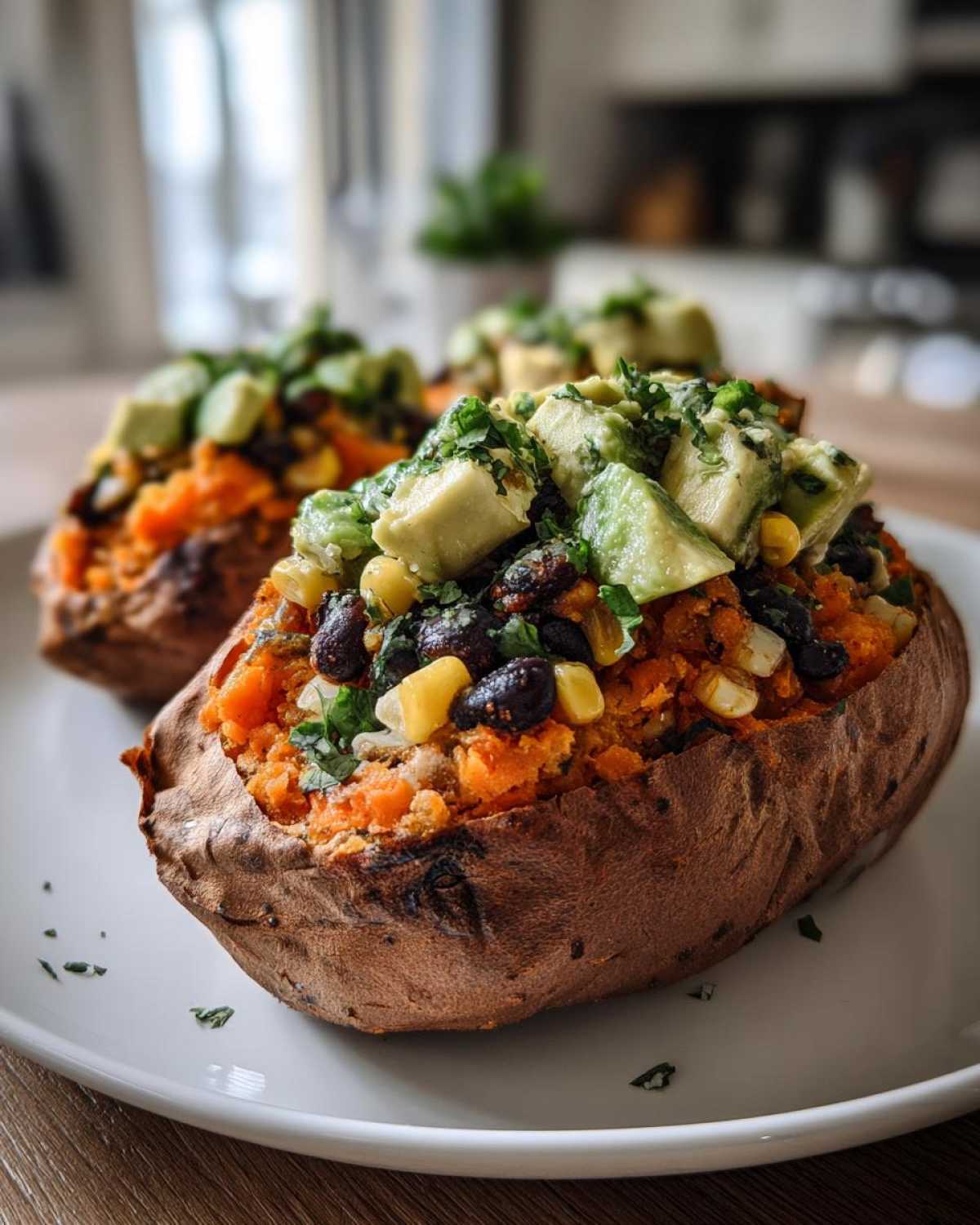 Stuffed Sweet Potatoes with Black Beans & Avocado - detail 3