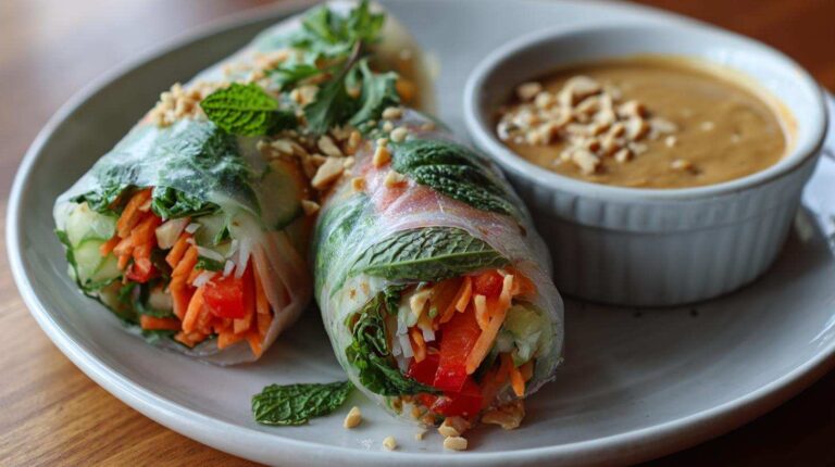 Summer Roll (Fresh Spring Roll) with Peanut Sauce