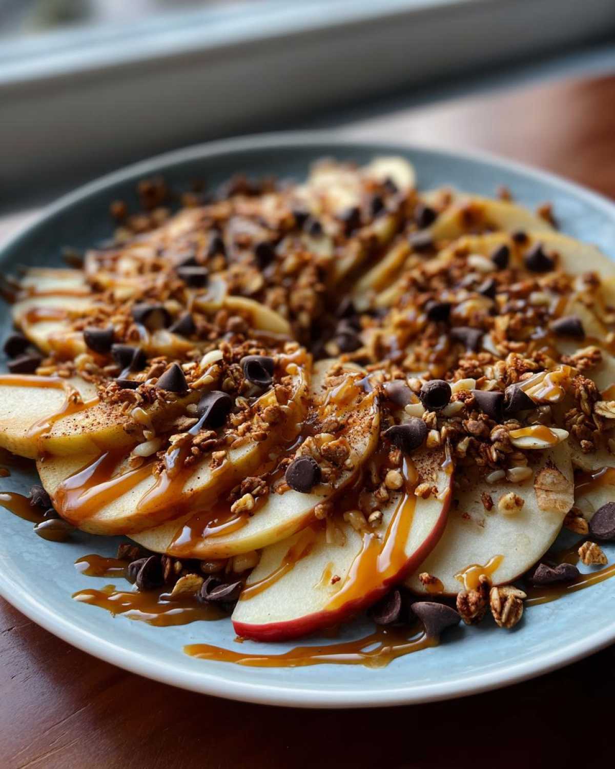 Apple Nachos with Caramel Drizzle - Fun Fruit Snack - detail 1