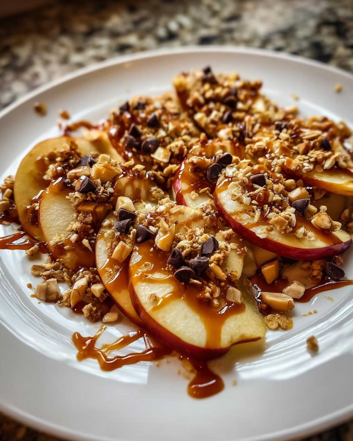 Apple Nachos with Caramel Drizzle - Fun Fruit Snack - detail 2