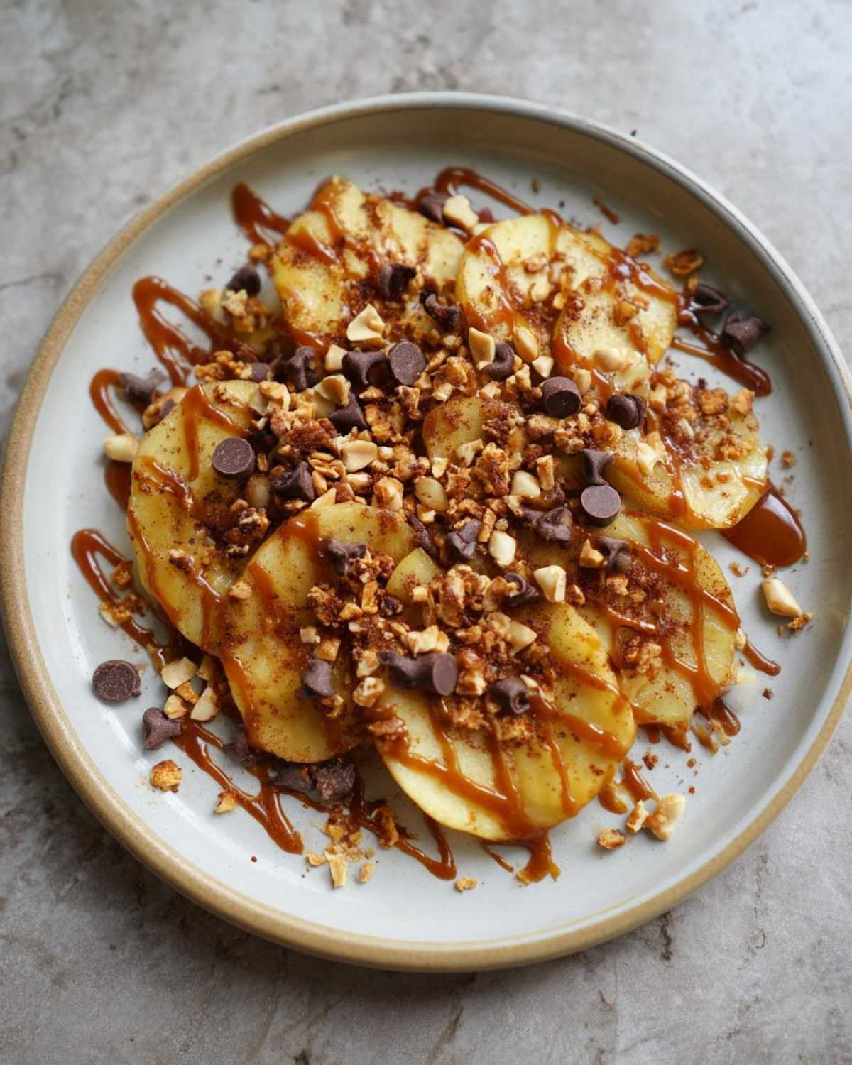 Apple Nachos with Caramel Drizzle - Fun Fruit Snack - detail 3