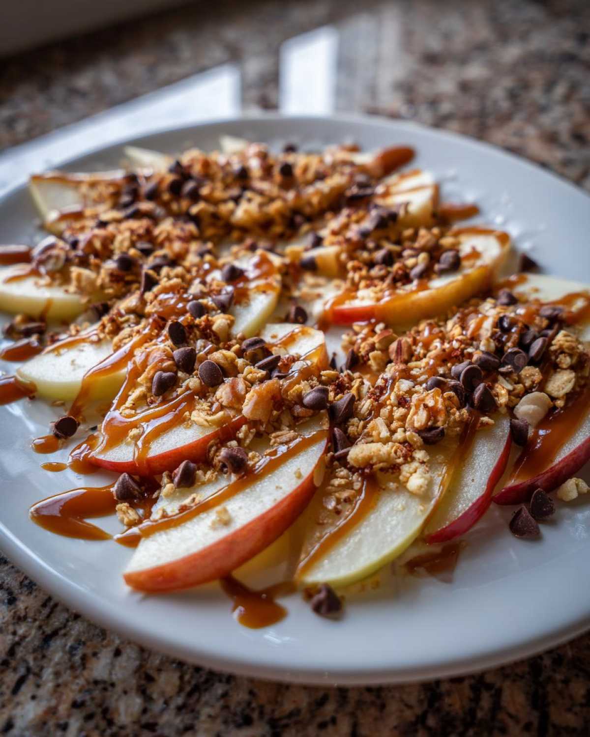 Apple Nachos with Caramel Drizzle - Fun Fruit Snack - detail 3