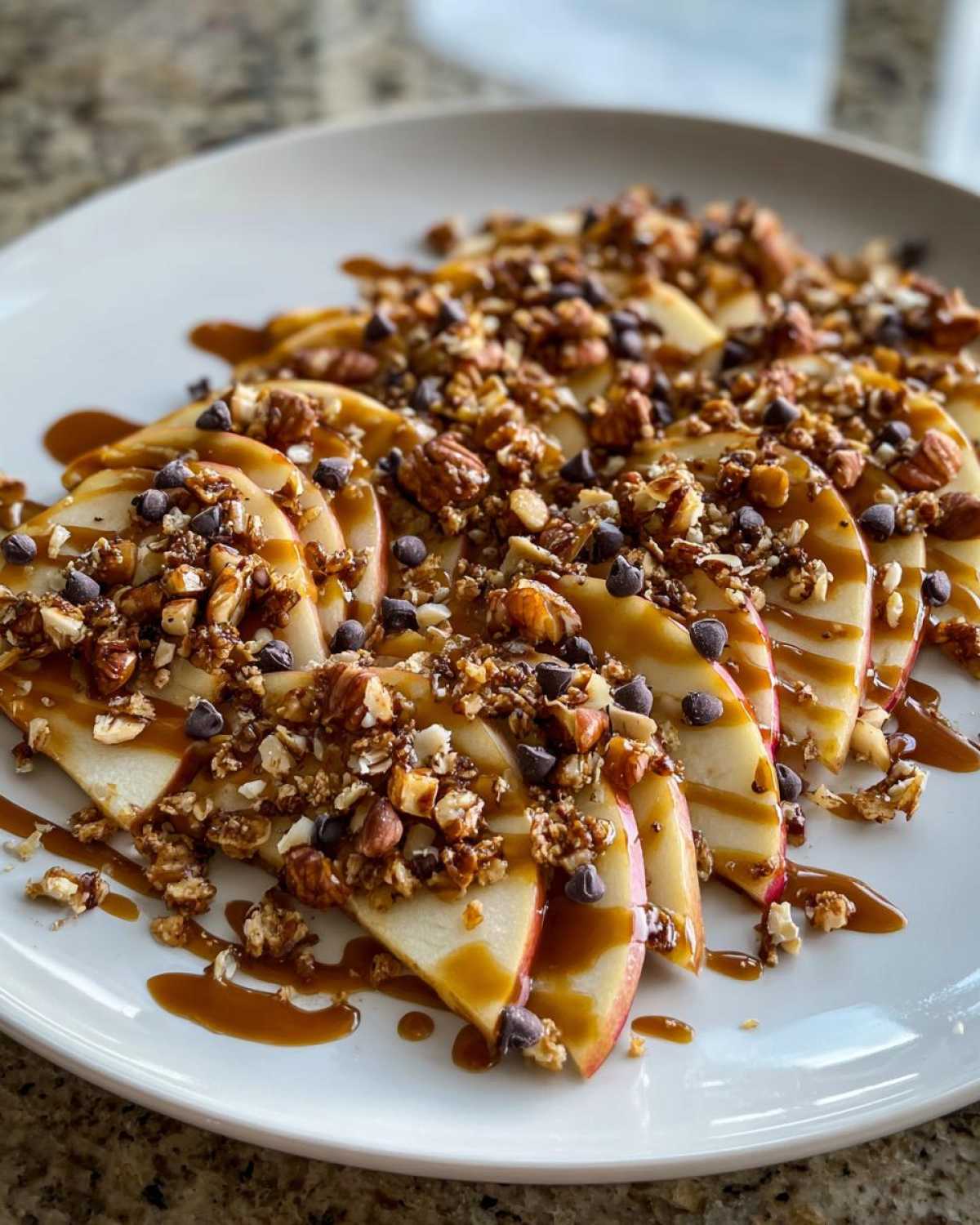 Apple Nachos with Caramel Drizzle - Fun Fruit Snack - detail 4