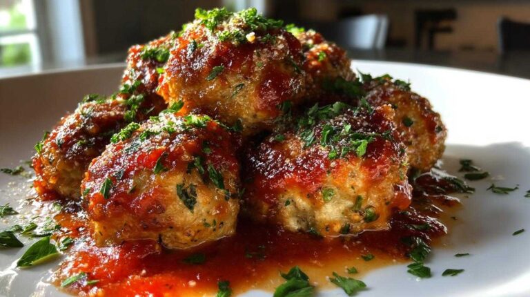 Baked Chicken Parmesan Meatballs - Bite-Sized Italian Classic