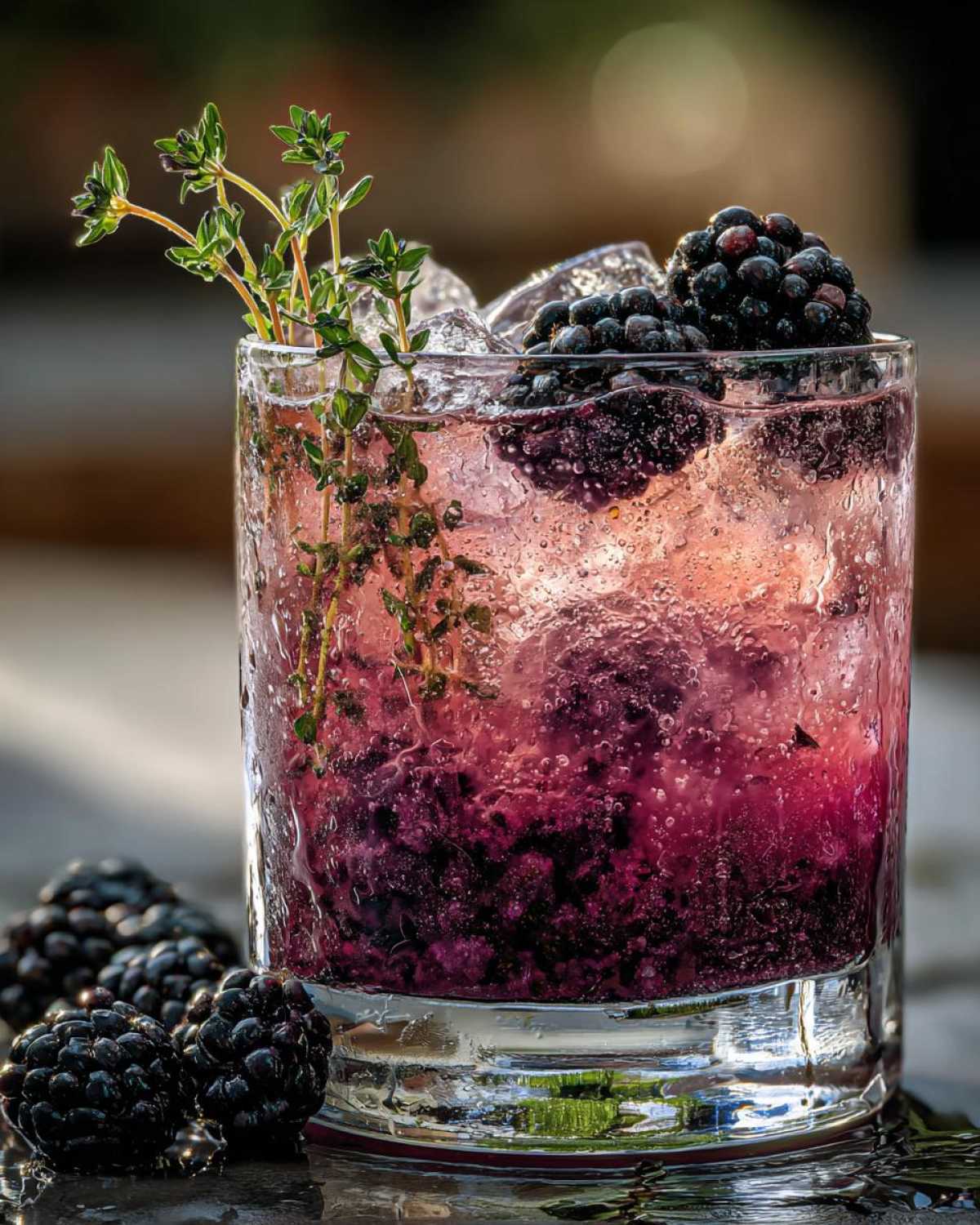 Blackberry Thyme Gin Smash - Garden-to-Glass Cocktail - detail 1