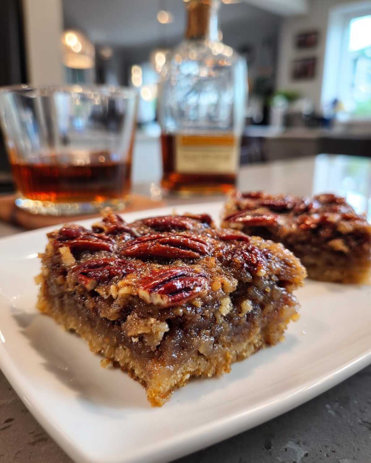 Boozy Bourbon Pecan Pie Bars - Adults-Only Treat - detail 4