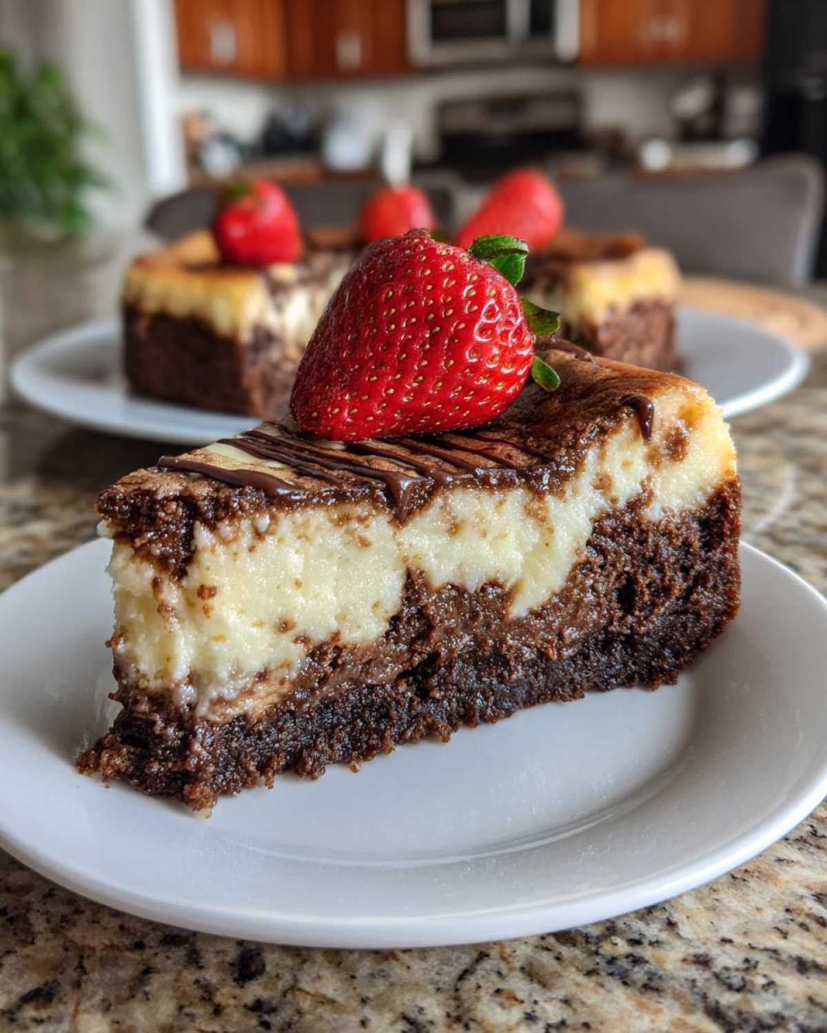 Brownie Bottom Cheesecake - Two Desserts in One - detail 1