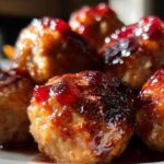 Cranberry Orange Glazed Turkey Meatballs - Festive Appetizer