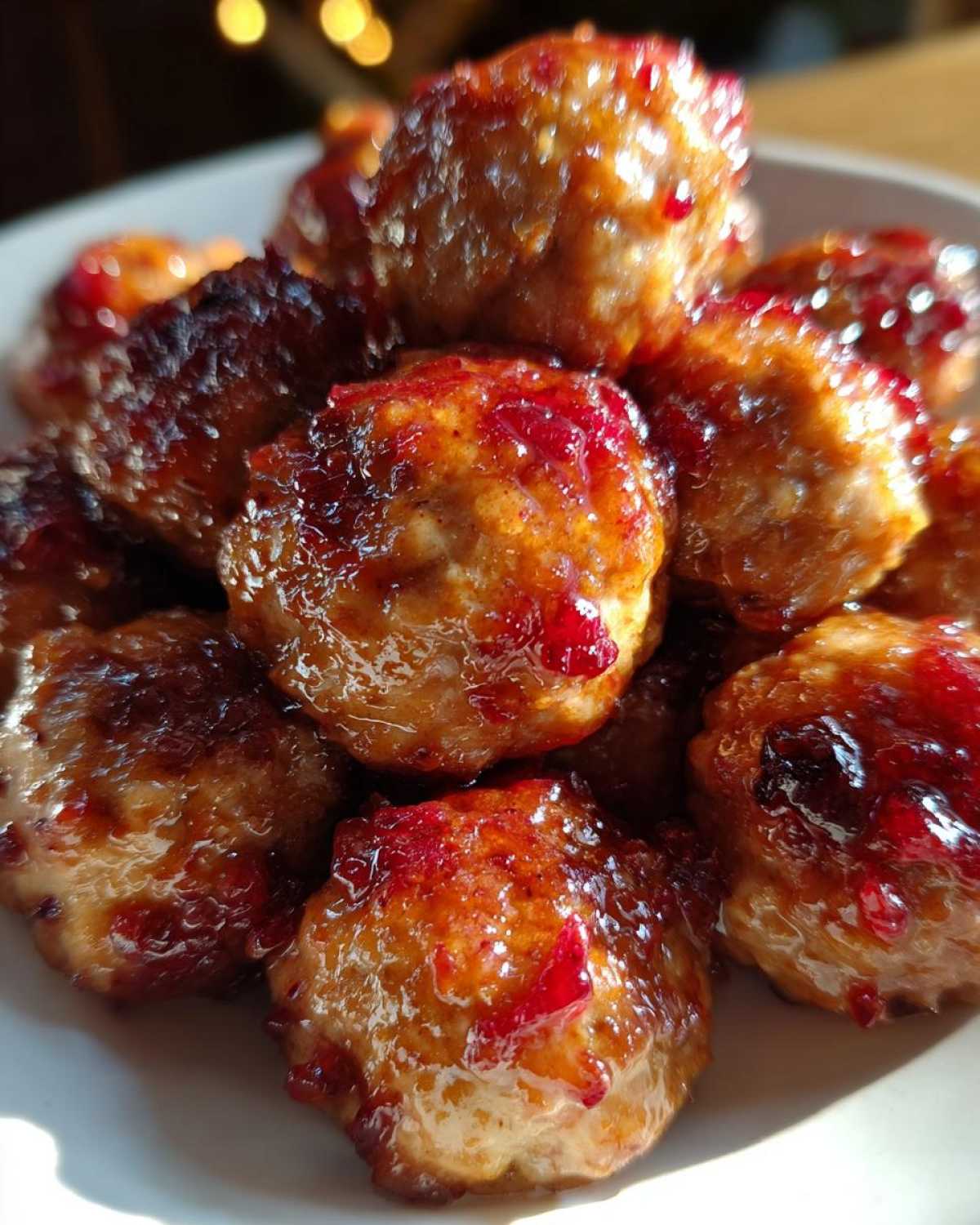 Cranberry Orange Glazed Turkey Meatballs - Festive Appetizer - detail 2
