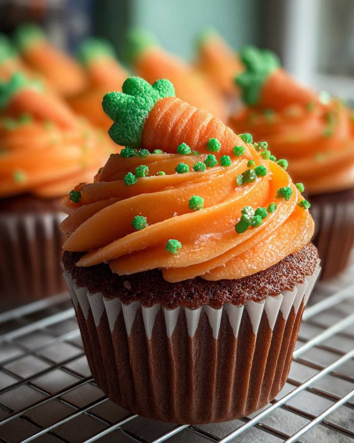 Easter Bunny Carrot Cupcakes - Springtime Fun - detail 3