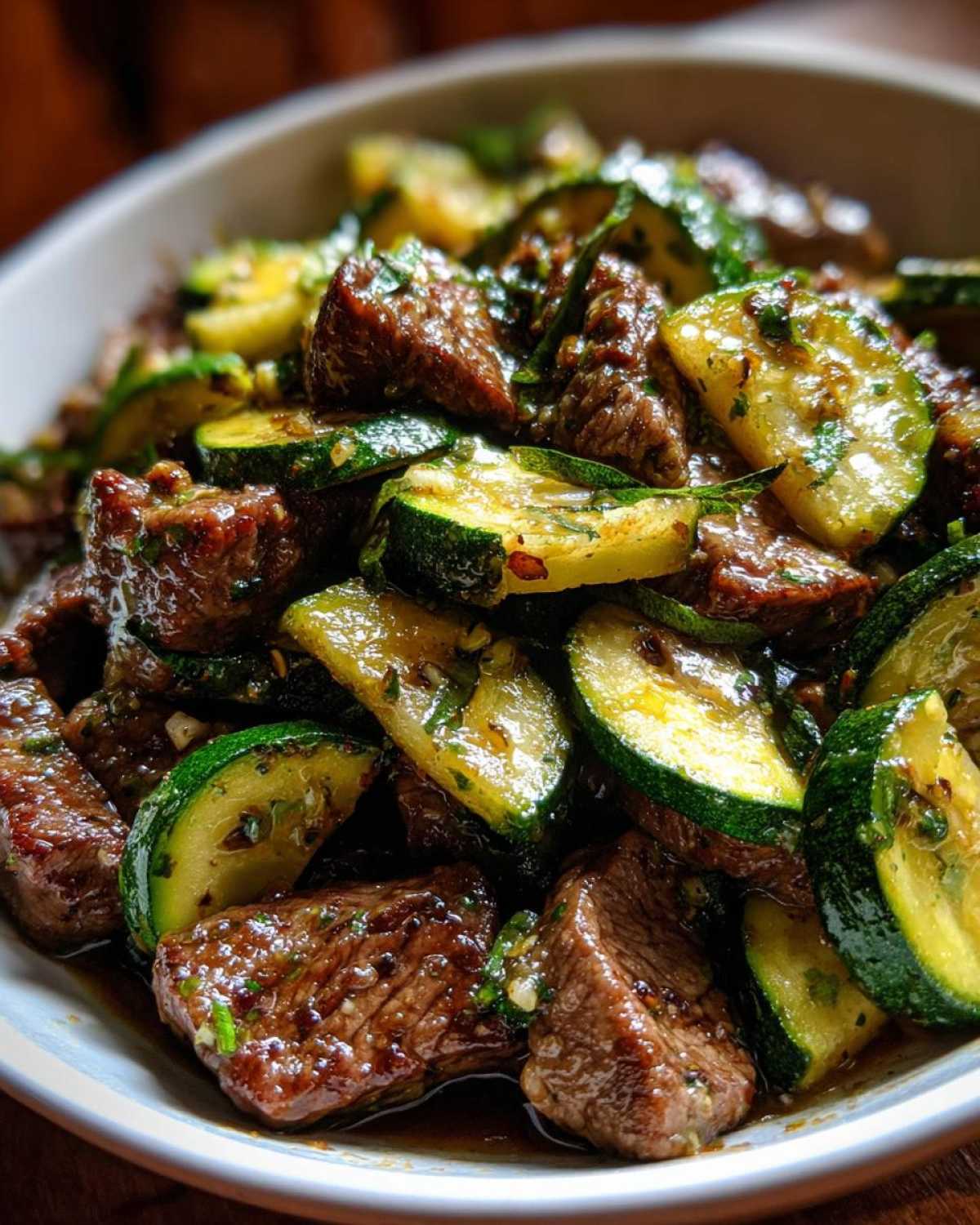 Garlic Butter Steak Bites with Zucchini - Low Carb Dinner in 15 - detail 3