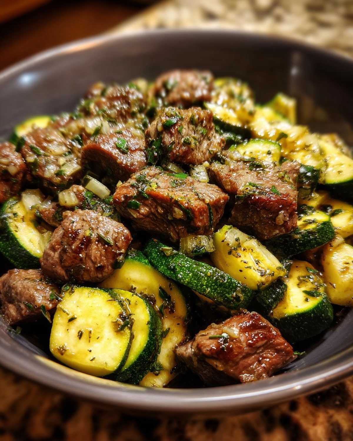 Garlic Butter Steak Bites with Zucchini - Low Carb Dinner in 15 - detail 4