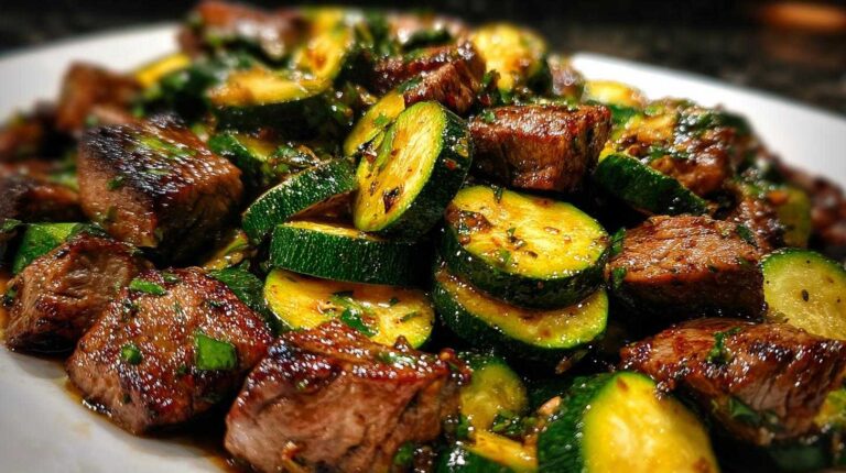 Garlic Butter Steak Bites with Zucchini - Low Carb Dinner in 15