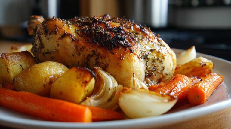 Herb Butter Roast Chicken with Veggies - Sunday Supper Simplified