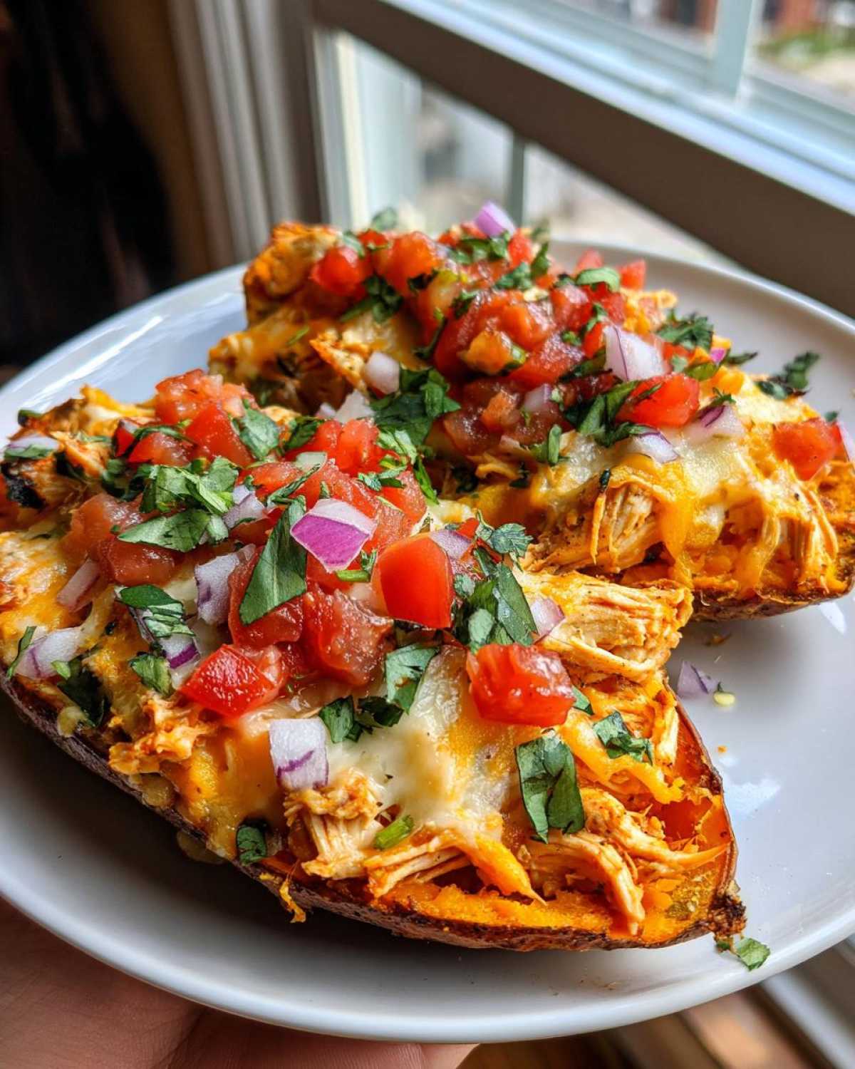Loaded Sweet Potato Skins - Lighter Twist on Nachos - detail 2