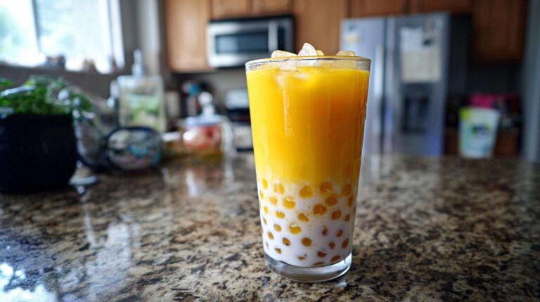 Mango Coconut Bubble Tea: 1 Perfect Tropical Escape Mango Coconut Bubble Tea - DIY Boba at Home