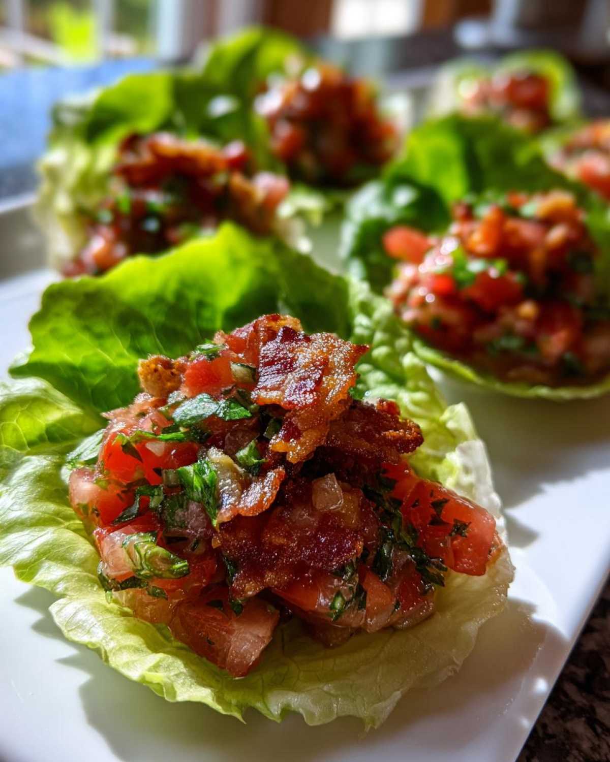 Mini BLT Lettuce Cups - Low-Carb Party Bites - detail 1
