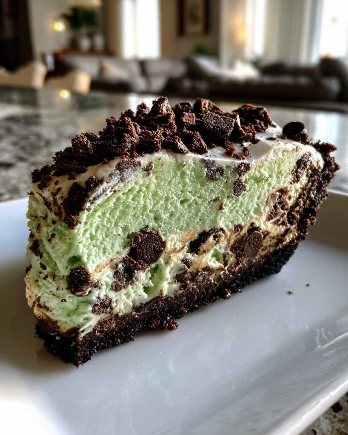 Mint Chocolate Chip Ice Cream Pie - No Churn, No Fuss - detail 1