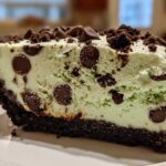 Mint Chocolate Chip Ice Cream Pie - No Churn, No Fuss