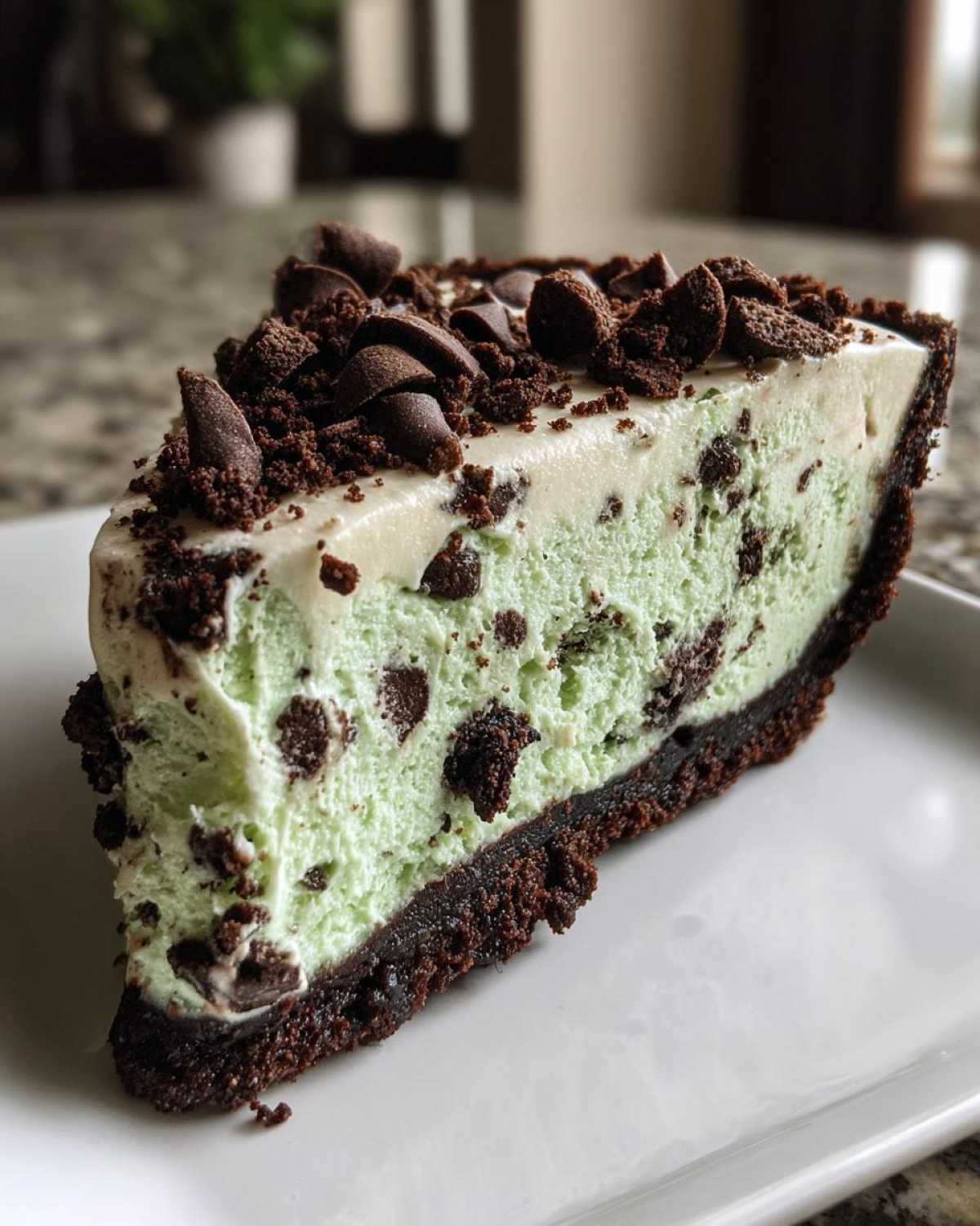 Mint Chocolate Chip Ice Cream Pie - No Churn, No Fuss - detail 2