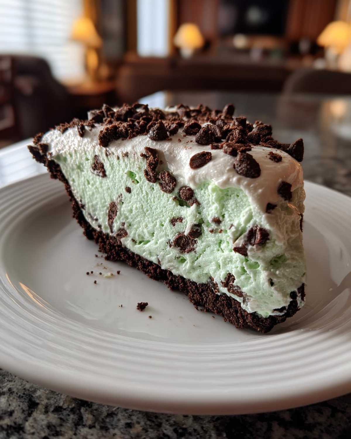 Mint Chocolate Chip Ice Cream Pie - No Churn, No Fuss - detail 3