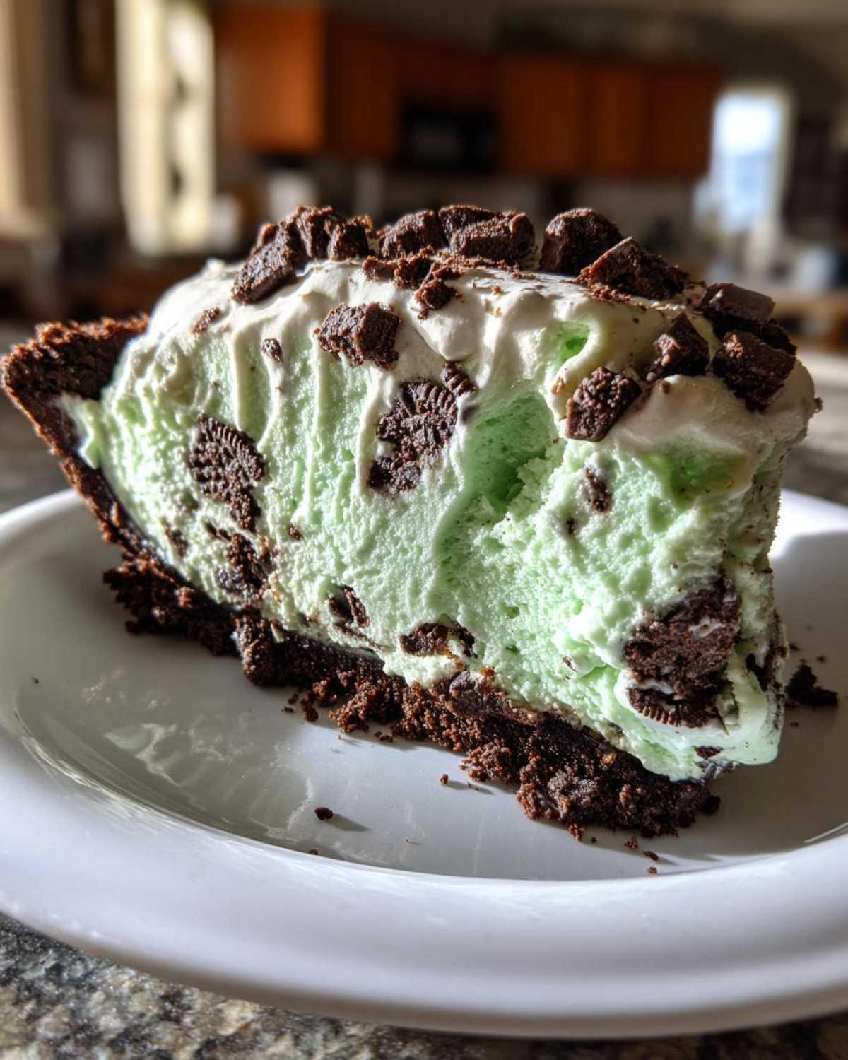 Mint Chocolate Chip Ice Cream Pie - No Churn, No Fuss - detail 4