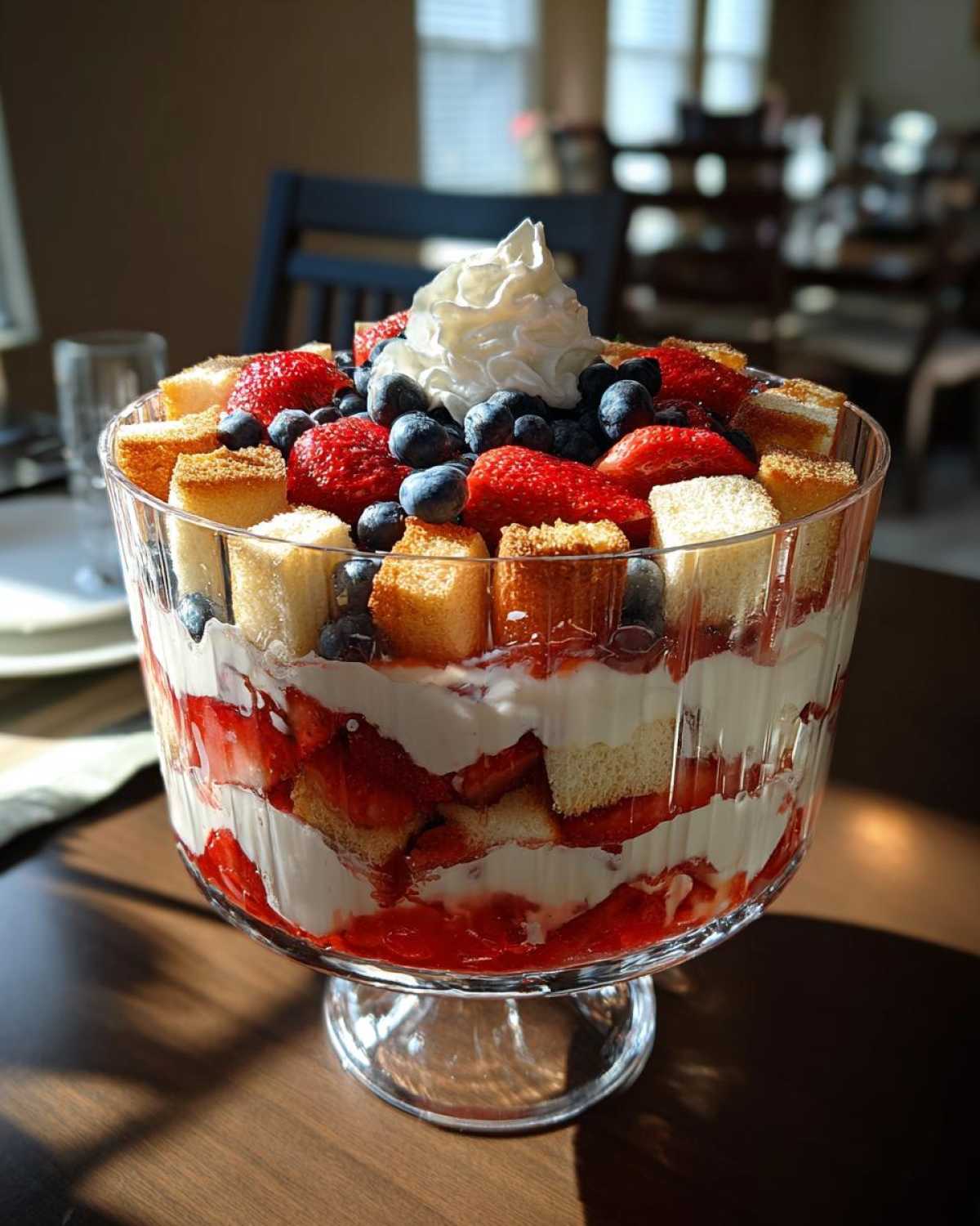 Patriotic Berry Trifle - Red, White & Blue Dessert - detail 1