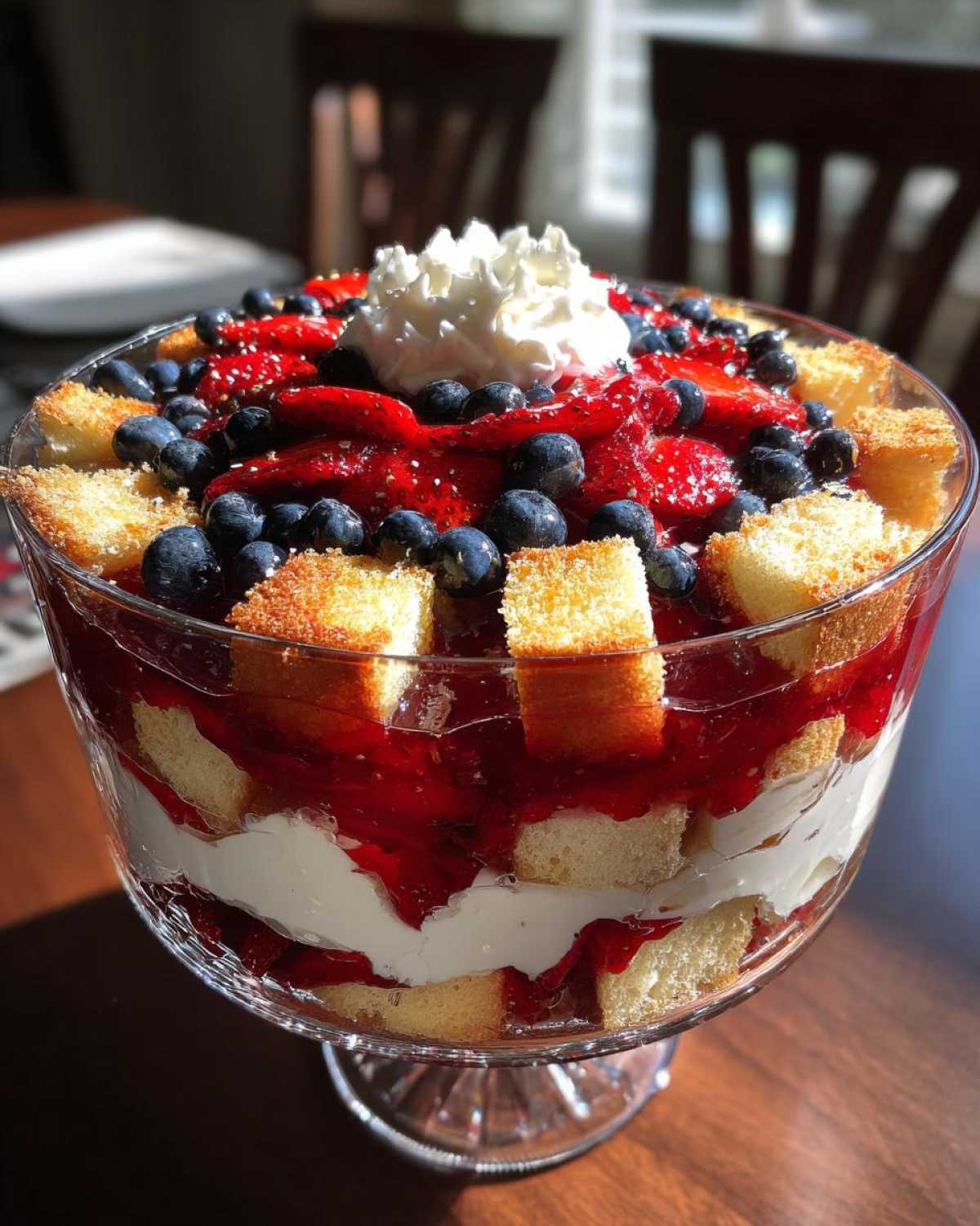 Patriotic Berry Trifle - Red, White & Blue Dessert - detail 3