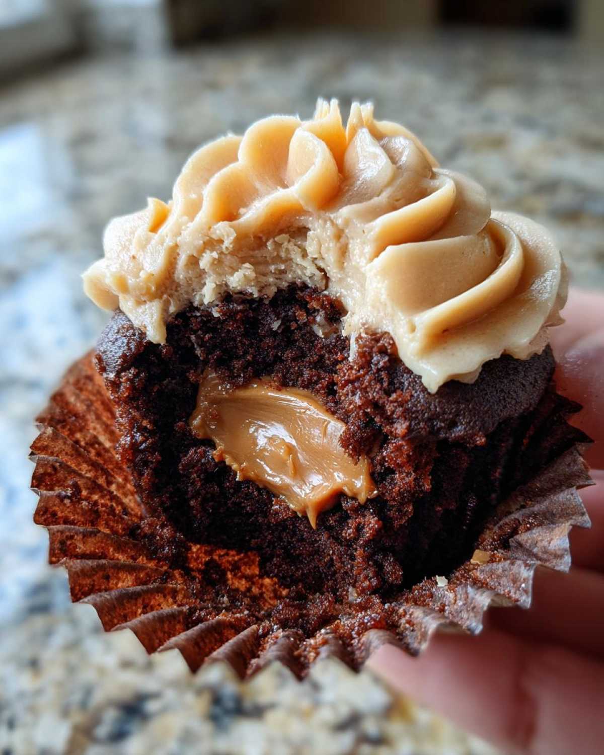 Peanut Butter Cup Stuffed Cupcakes - Surprise Center - detail 3