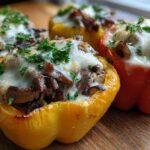Philly Cheesesteak Stuffed Peppers - Low-Carb Philly Flavor