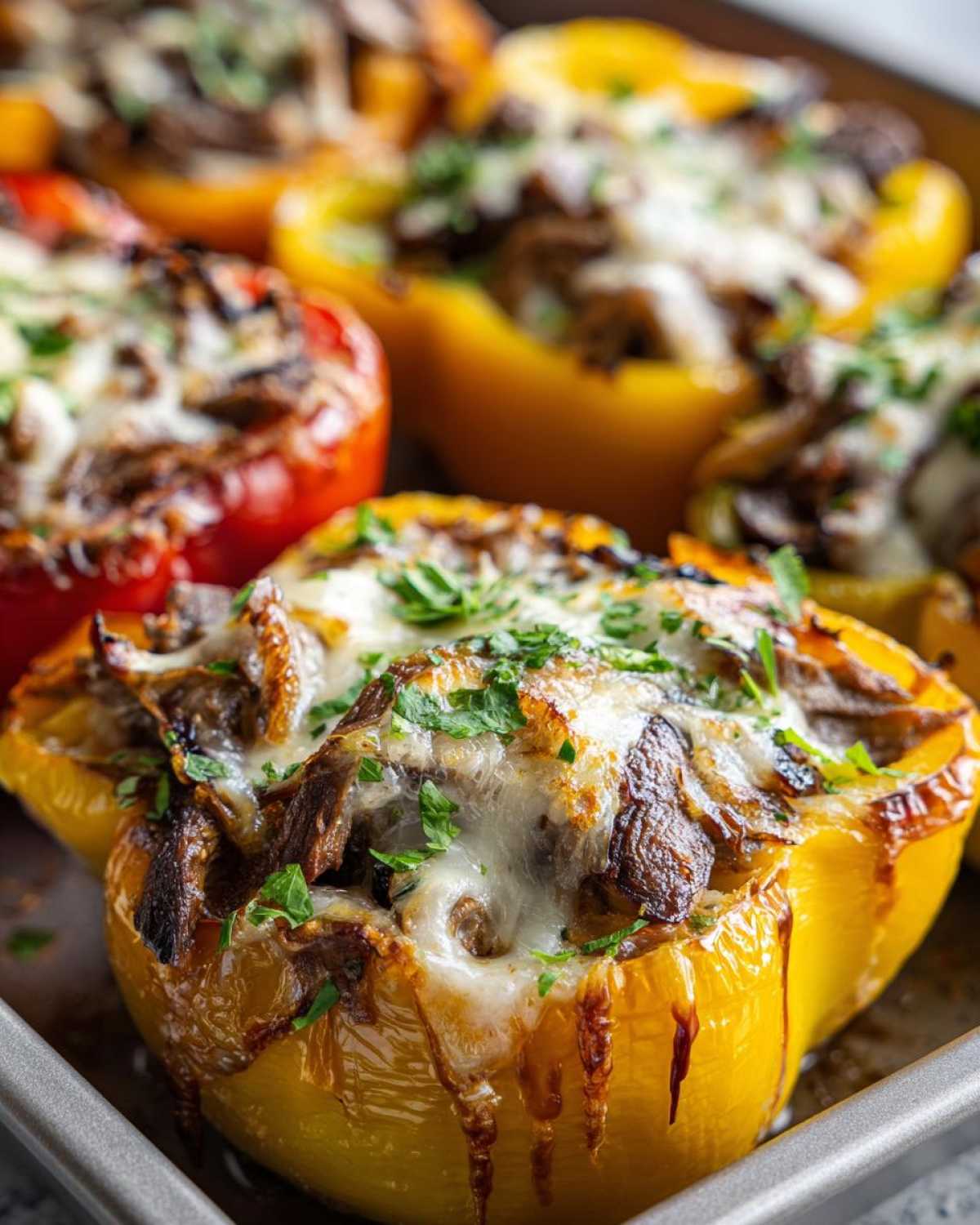 Philly Cheesesteak Stuffed Peppers - Low-Carb Philly Flavor - detail 2