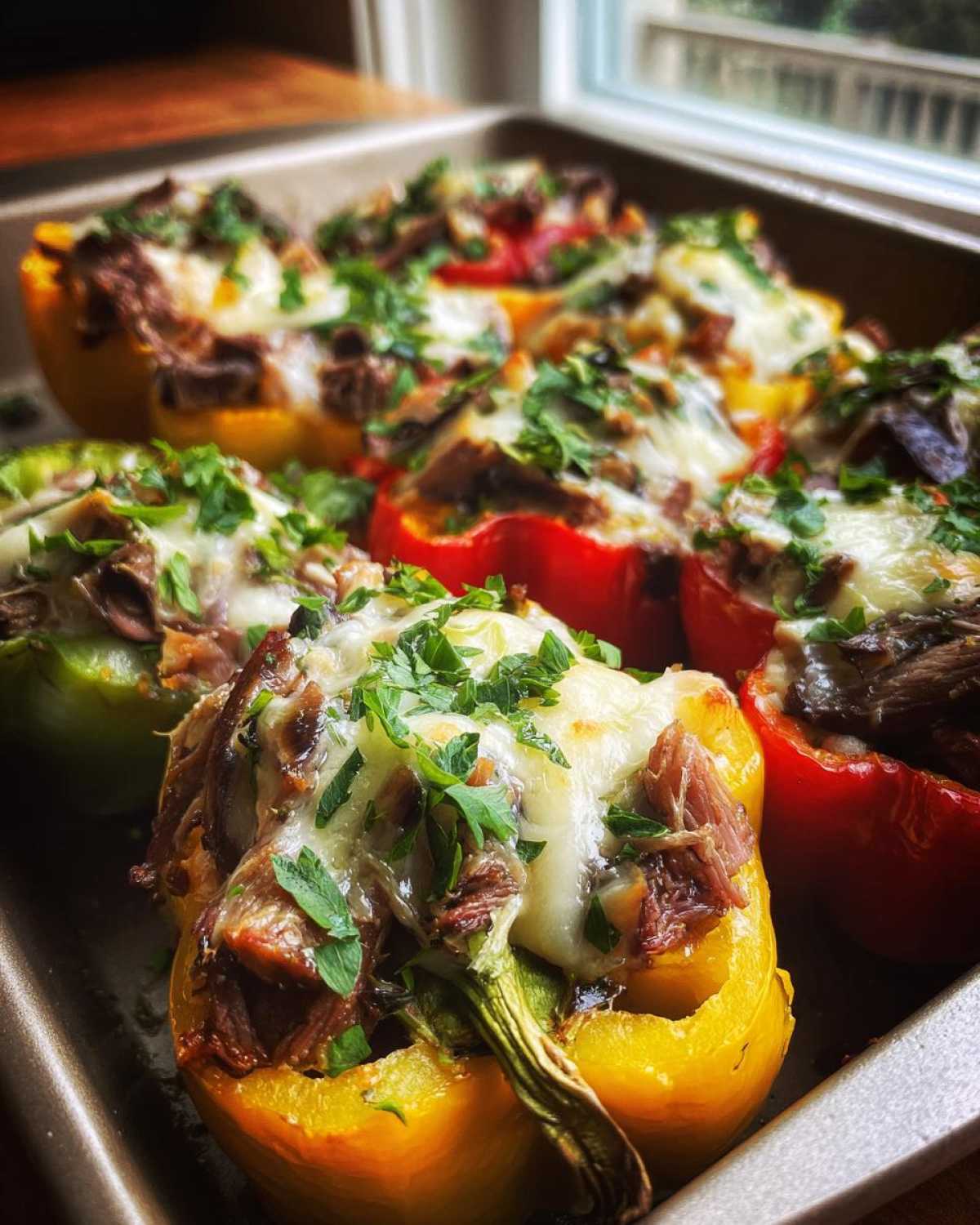 Philly Cheesesteak Stuffed Peppers - Low-Carb Philly Flavor - detail 3