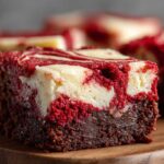 Red Velvet Brownie Bites with Cream Cheese Swirl