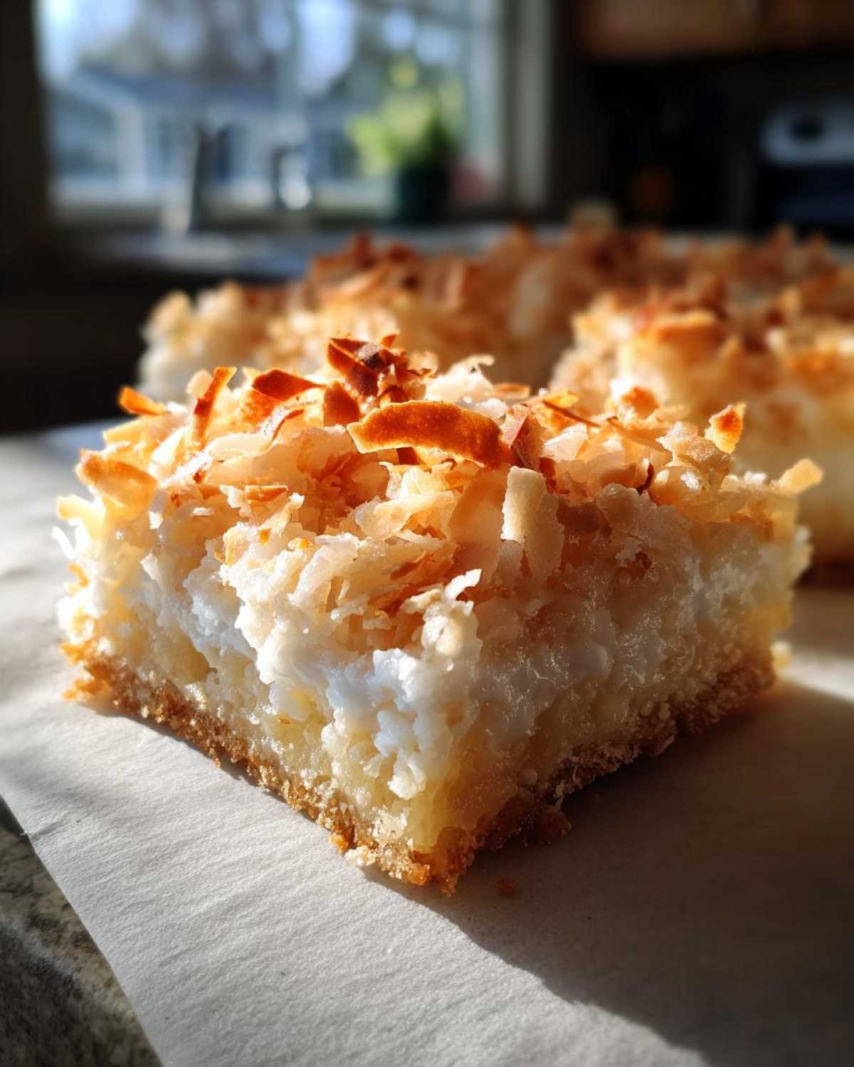 Toasted Coconut Cream Pie Bars - Tropical Dessert Dream - detail 2