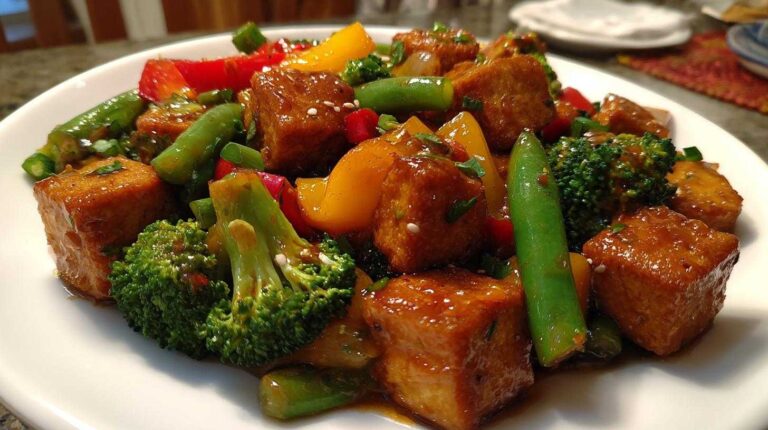 Tufu Stir-Fry with Garlic Ginger Sauce - Takeout Without the Calories
