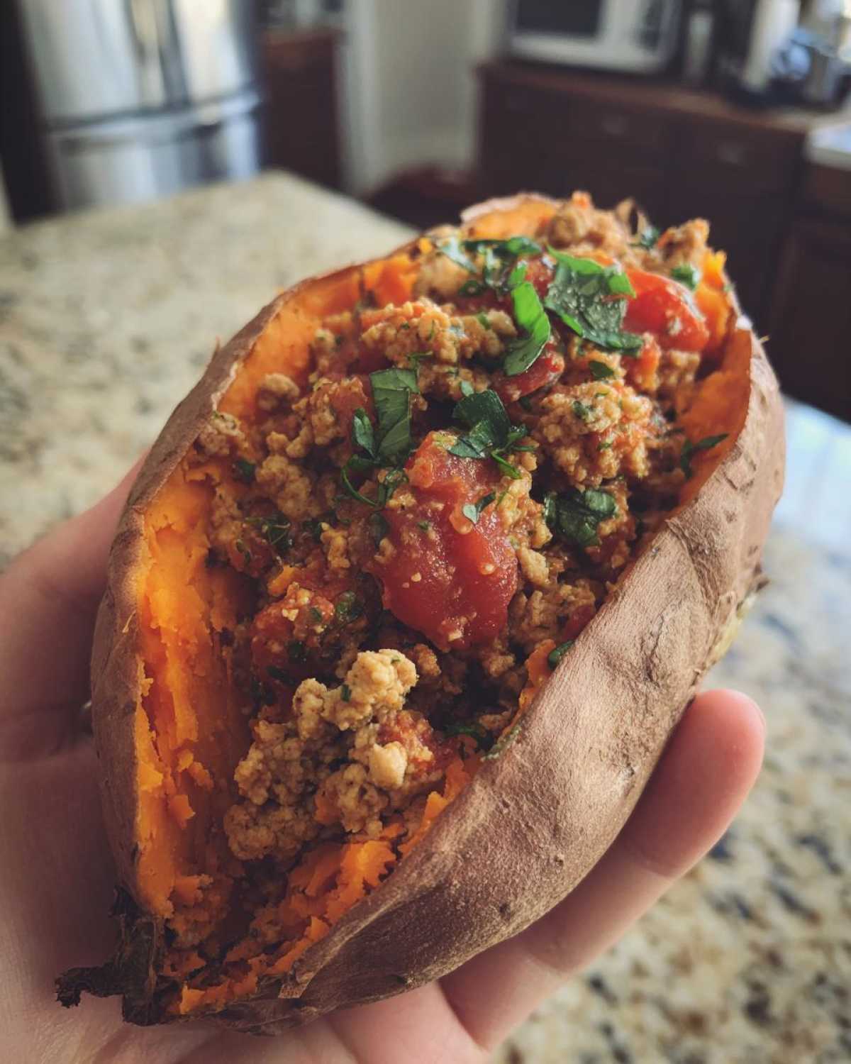 Whole30 Stuffed Sweet Potatoes - Clean Eating Dinner - detail 1