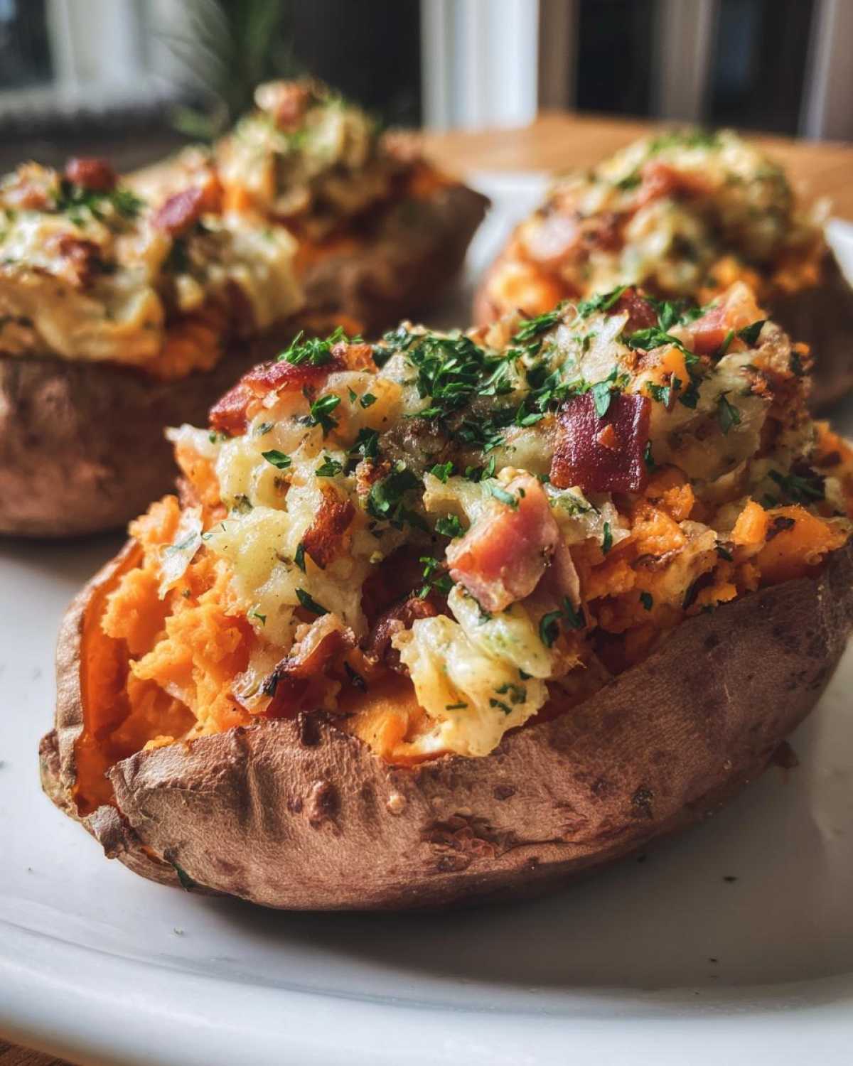 Whole30 Stuffed Sweet Potatoes - Clean Eating Dinner - detail 1