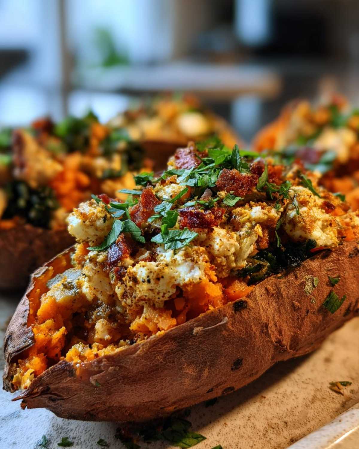 Whole30 Stuffed Sweet Potatoes - Clean Eating Dinner - detail 4
