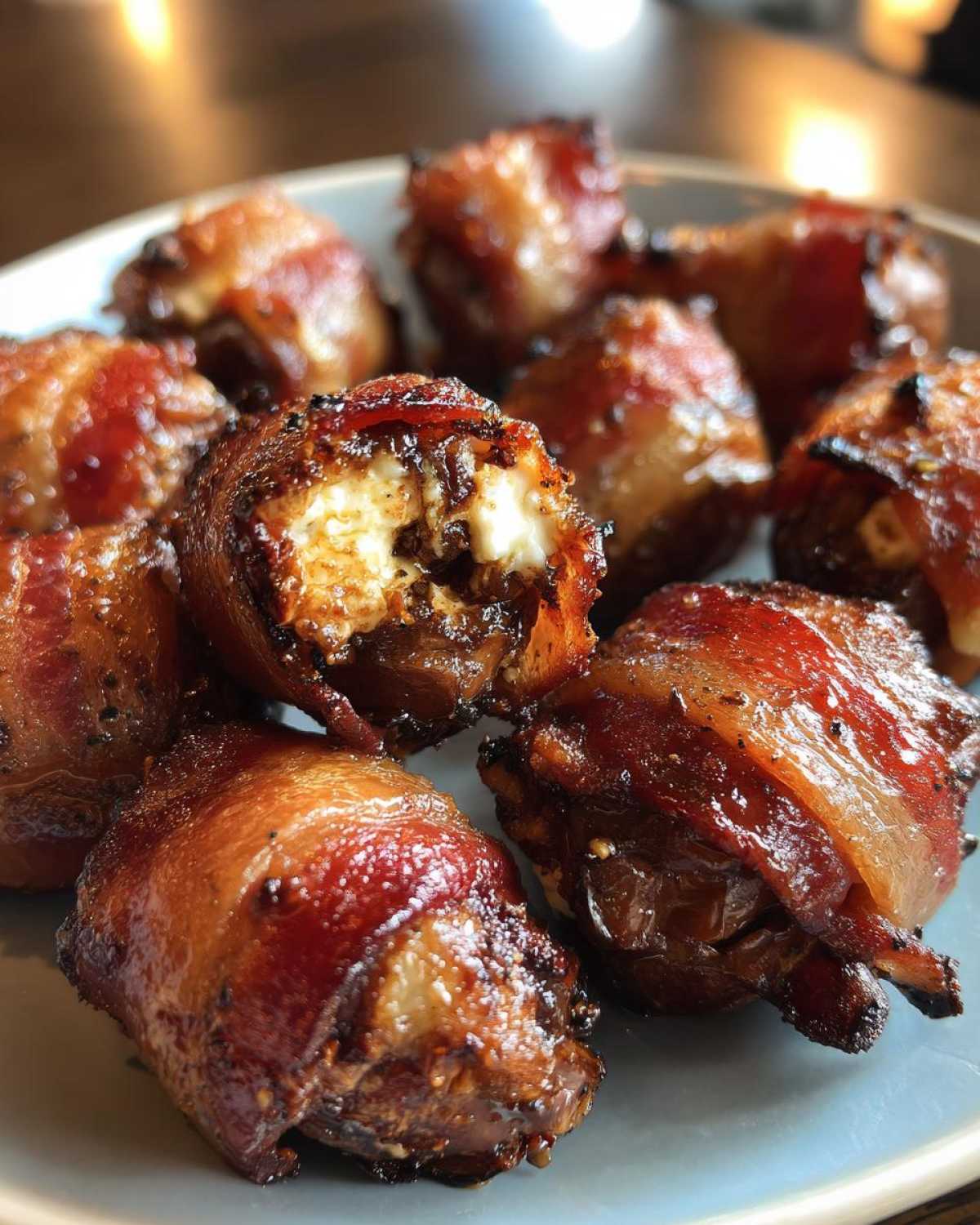 Bacon-Wrapped Dates with Goat Cheese - detail 2