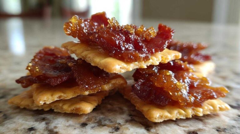 Candied Bacon Crackers (Sweet-Salty Snack)