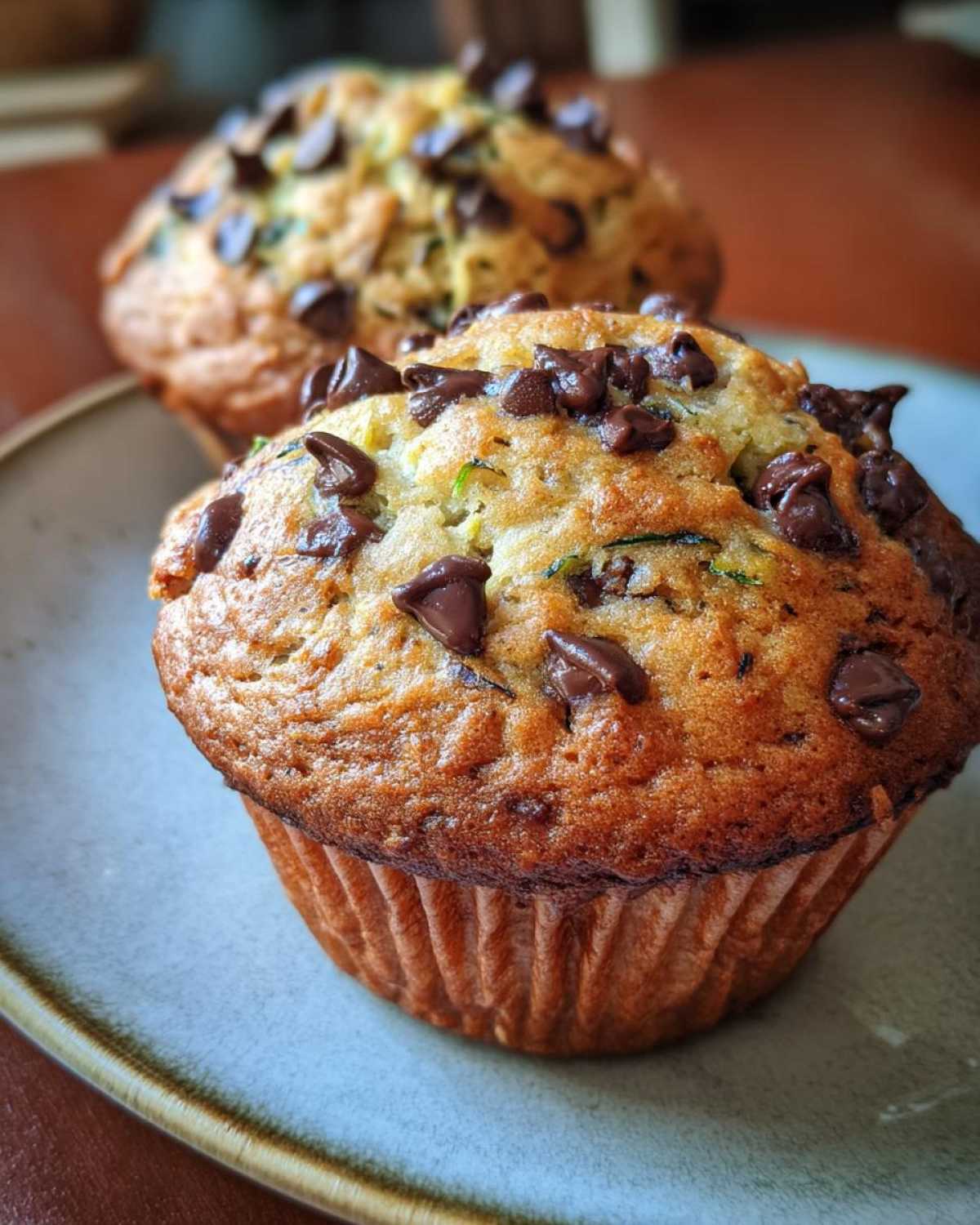 Chocolate chip zucchini muffins - detail 1